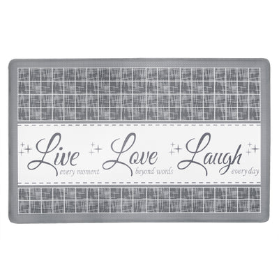 1 of 4:Achim Live Love Laugh Decorative Anti-Fatigue Mat, Grey, 18x30 Inches 