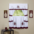 2 of 2:Juego de cortinas de cocina con adornos Cabernet, 58 x 36 y 58 x 36 pulgadas 