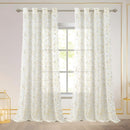 1 of 7:Abira Metallic Leaf Sheer Grommet Window Curtain Panel, 55x84 Inches 