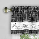 2 of 3:Live, Love, Laugh Window Curtain Valance - 58x14 - Charcoal 