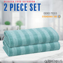 38 of 40:PREMIUS 2 Pack Stripes 100% Cotton Yarn Dyed Bath Sheet Towel, 32x64 Inches 