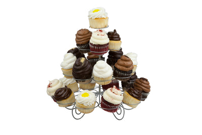 2 of 7:Home Basics 3 Tier Steel 23 Cupcake Holder, Silver 