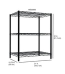 4 of 4:Home Basics 3 Tier Steel Wire Multi-Purpose Free-Standing Heavy Duty Shelf, Black 
