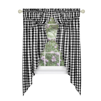 17 of 21:Buffalo Check Gathered Swag Window Curtain Pair, 72x63 Inches 