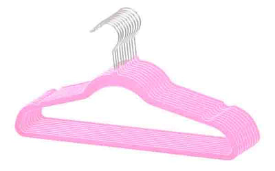 1 of 2:Home Basics 10 Piece Velvet Hanger, Pink 