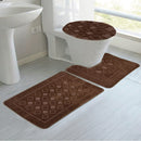 7 of 9:Jenny 3-Piece Diamond Plush Oversized Non-Slip Bath Rug Set 