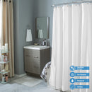 3 of 4:Rideau de douche Bath Bliss en microfibre douce au toucher, motif diamant, blanc 