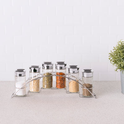 4 of 5:Home Basics Glass & Chrome Spice Rack 