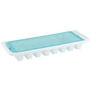1 of 5:Home Basics 16 Compartment Square Plastic Stackable Ice Cube Tray with Snap-on Cover, Blue 