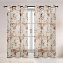 4 of 5:Alaina 2 Pack Floral Sheer Voile Grommet Window Curtain Panel, 37x84 Inches 