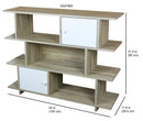 3 of 3:Home Basics 3 Tier Wood Display Book Shelf Organizer Unit with 2 Cabinet Doors (Oak) 