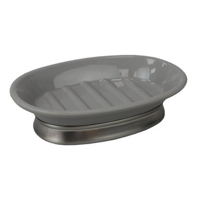 1 of 3:Home Basics Rubberized Plastic Countertop  Pedestal Soap Dish with  Non-Skid Metal Base 