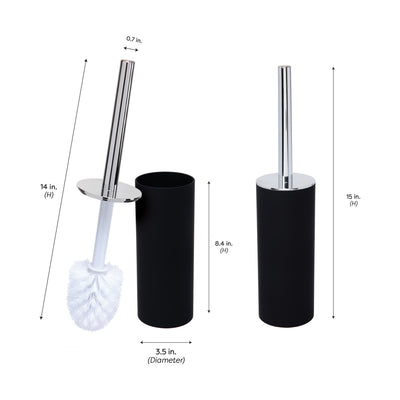 3 of 4:Juego de escobilla para inodoro Bath Bliss Soft Touch en negro mate 
