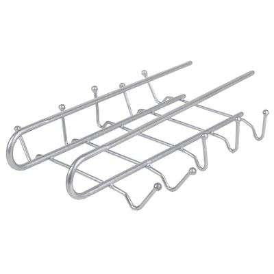 1 of 5:Home Basics Under the Shelf  Vinyl Coated Steel 6 Hook  Mug Rack, Silver 