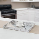 2 of 3:Home Basics Faux Marble Coffee Tray, White, 13x18 Inches 
