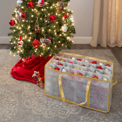 4 of 4:Simplify 128 Count Ornament Storage Organizer in Gold 