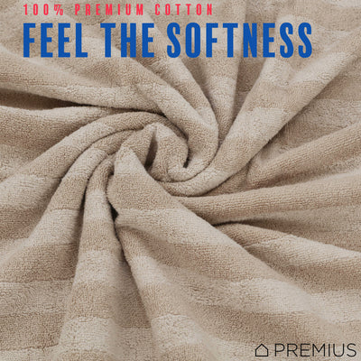 25 of 40:PREMIUS 2 Pack Stripes 100% Cotton Yarn Dyed Bath Sheet Towel, 32x64 Inches 