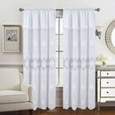 2 of 5:Nerissa Floral Macramé Rod Pocket Window Panel With Attached Valance, 55x84 Inches 