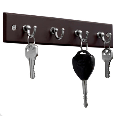 1 of 4:Home Basics 4 Hook Wall Mounted Key Rack, Cherry 