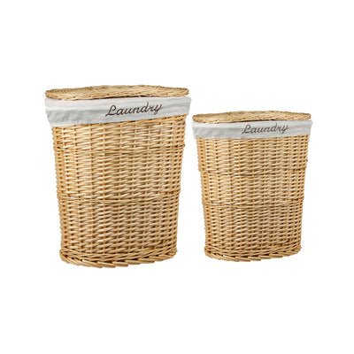 2 of 3:Home Basics 2 Piece Wicker Hamper with Removeable Liner, Natural 