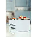 4 of 4:Kitchen Details 2 Tier Round Twist Stainless Steel Insulated Lunch Box in White 