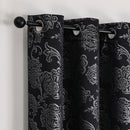 8 of 11:Silas Damask Metallic Grommet Room Darkening Window Panel, 52x84 Inches 