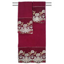 1 of 7:Ensemble de 3 serviettes de bain décoratives en coton brodé floral Jules 