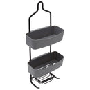 1 of 4:Home Basics Carrito de ducha de 2 niveles con estantes de plástico, gris 
