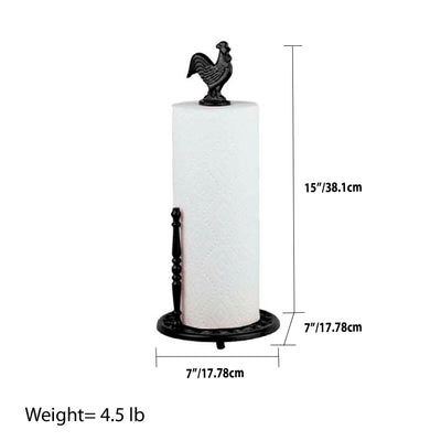 3 of 3:Porte-essuie-tout en fonte Home Basics en forme de coq, noir 