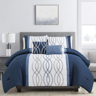 2 of 4:Jenny 5 Piece Luxurious Embroidered Comforter Set 