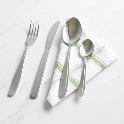 4 of 4:Home Basics Kinsley 16 Piece Stainless Steel Flatware Set, Silver 