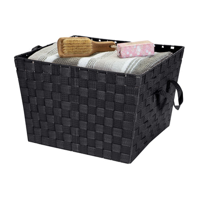 2 of 4:Simplify Large Woven Storage Bin in Black 