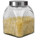 1 of 4:Bocal en verre Home Basics Heritage de 3,5 litres avec couvercle argenté 