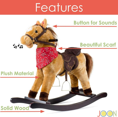 2 of 7:JOON Cowboy Rocking Horse Pony, Bronceado 