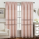 6 of 10:Malaika Panel de ventana de macramé jacquard bordado con cenefa, 54 x 84 pulgadas 