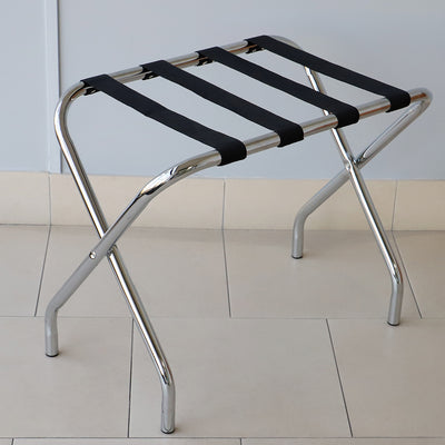 4 of 4:Home Basics Foldable Steel Luggage Rack, Chrome 