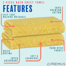 12 of 24:PREMIUS 2 Pack Damask 100% Cotton Yarn Dyed Bath Sheet Towel, 32x64 Inches 