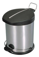 1 of 3:Home Basics 20 Liter Brushed Stainless Steel  with Plastic Top Waste Bin, Silver 