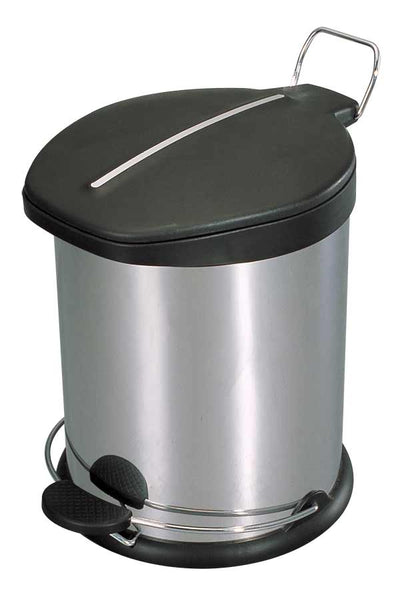 1 of 3:Home Basics 20 Liter Brushed Stainless Steel  with Plastic Top Waste Bin, Silver 