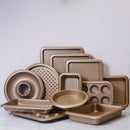 4 of 5:Home Basics Aurelia Non-Stick 6-Cup Carbon Steel Cookie Sheet, Gold 