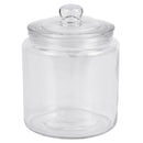 2 of 5:Home Basics Renaissance Collection Small Glass Jar with Easy Grab Knob Handles, Clear 