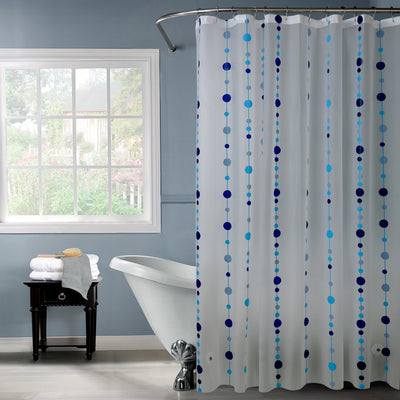 2 of 2:Rideau de douche Bath Bliss au design lustre bleu 