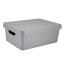 1 of 4:Boîte de rangement Vinto moyenne avec couvercle, gris 