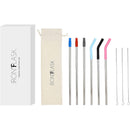 1 of 4:IRON °FLASK 6 Stainless Steel Reusable Drinking Straws with Bendy Silicone Tips, 3 Cleaning Brushes & Travel Case 