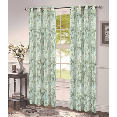 6 of 7:Maisie Floral Printed Sheer Grommet Window Panel, 54x84 Inches 