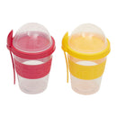 1 of 4:Home Basics Plastic To-Go Cup with Spoon, Assorted Colors 