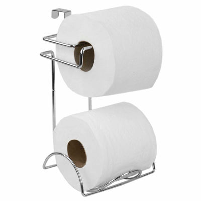 1 of 5:Porte-papier hygiénique en acier chromé Home Basics 