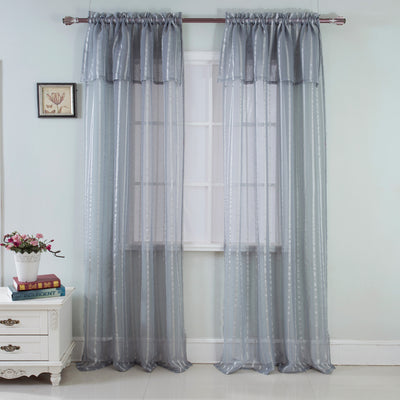 8 of 31:Gretchen Striped Rod Pocket Window Panel with Attached Valance, 54x90 Inches 