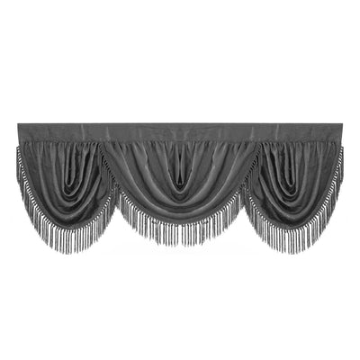 2 of 7:Bellissimo Crushed Satin Rod Pocket Panel And Waterfall Valance Window Treatments 