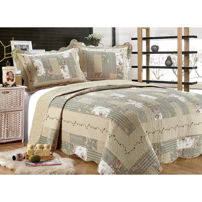 6 of 10:Juego de edredón reversible PREMIUS, patchwork floral 